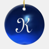 KINGFISHER & SAASHELL BLAUE SAPPHIRE MONOGRAM KERAMIK ORNAMENT (Hinten)