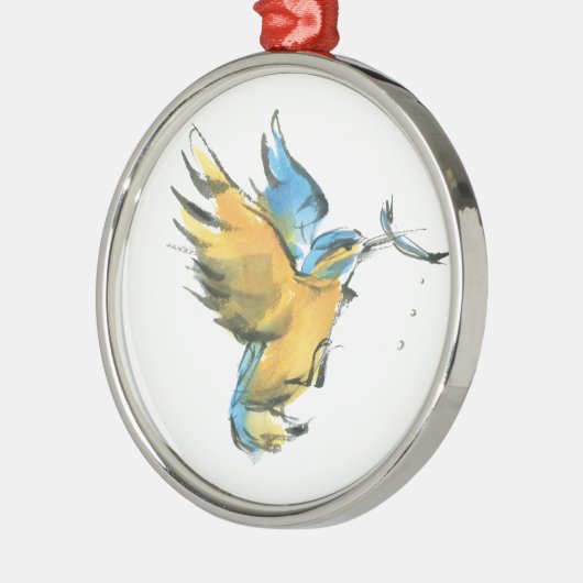 Kingfisher Silbernes Ornament (Links)