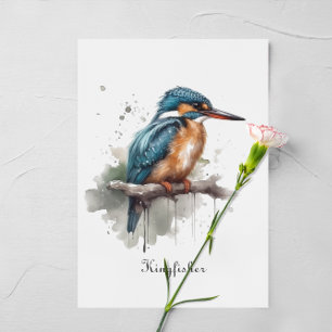 Kingfisher sitzend auf einer Zweigniederlassung in Postkarte