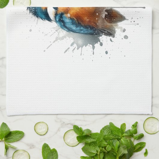 Kingfisher Splash Geschirrtuch (Gefaltet)