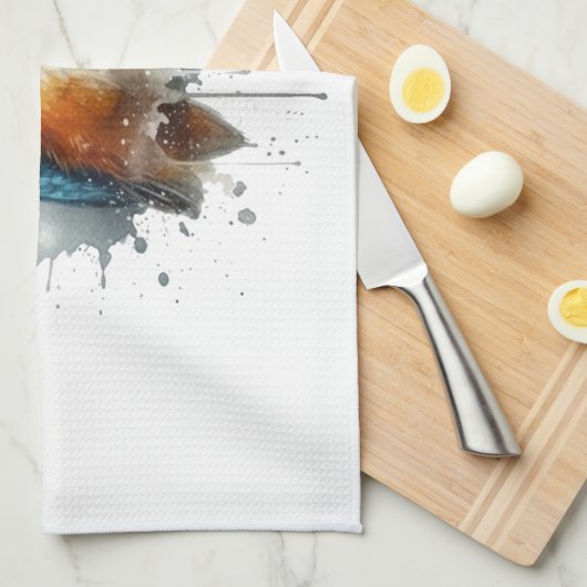 Kingfisher Splash Geschirrtuch (Viertel Falte)