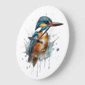 Kingfisher Splash Große Wanduhr (Winkel)