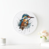 Kingfisher Splash Große Wanduhr (Zuhause)
