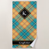 Kingfisher Tartan Beach Handtuch (Vorderseite)
