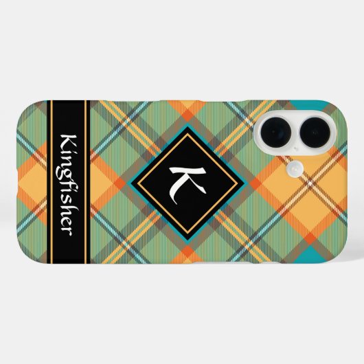 Kingfisher Tartan Case-Mate iPhone Hülle (Rückseite (Horizontal))