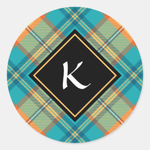 Kingfisher Tartan Classic Round Sticker