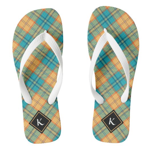 Kingfisher Tartan Flip Flops Badesandalen (Fußbett)