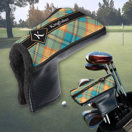 Kingfisher Tartan Golf Head Cover Headcover