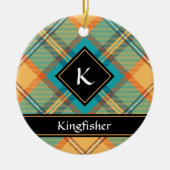 Kingfisher Tartan Keramik Ornament (Vorne)