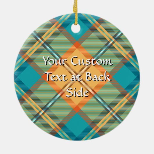 Kingfisher Tartan Keramik Ornament (Hinten)