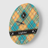 Kingfisher Tartan Large Clock Große Wanduhr (Winkel)