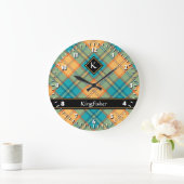 Kingfisher Tartan Large Clock Große Wanduhr (Zuhause)