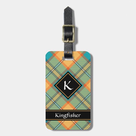Kingfisher Tartan Luggage Tag Gepäckanhänger (Vorderseite vertikal)