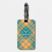 Kingfisher Tartan Luggage Tag Gepäckanhänger (Rückseite vertikal)