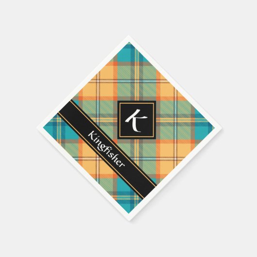 Kingfisher Tartan Napkins Serviette (Ecke)