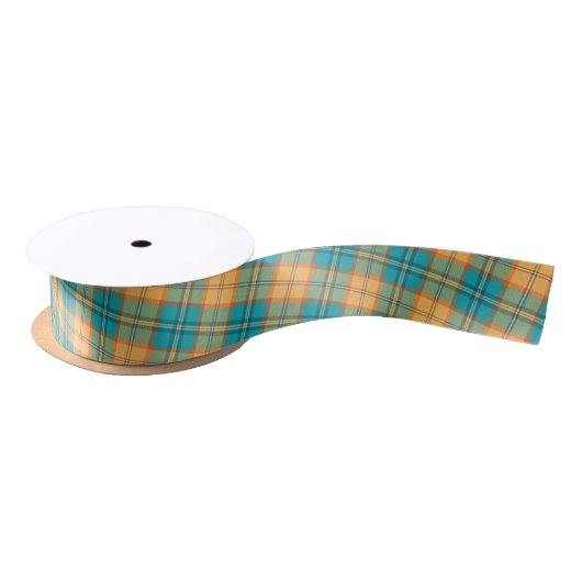 Kingfisher Tartan Satin Ribbon Satinband (Spule)