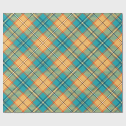 Kingfisher Tartan Wrapping Paper Geschenkpapier (Flach)