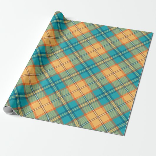 Kingfisher Tartan Wrapping Paper Geschenkpapier (Ungerollt)