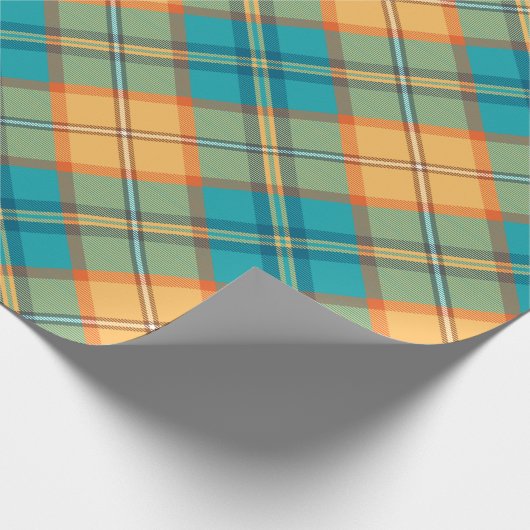 Kingfisher Tartan Wrapping Paper Geschenkpapier (Ecke)