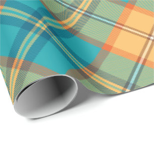 Kingfisher Tartan Wrapping Paper Geschenkpapier
