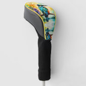 Kingfisher über Wildblumen Golf Headcover (angewinkelt)