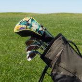 Kingfisher über Wildblumen Golf Headcover (In SItu)