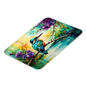 Kingfisher über Wildblumen Magnet (Linke Seite)