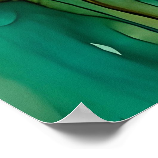 Kingfisher über Wildblumen Poster (Ecke)