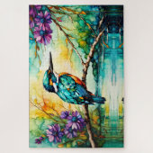 Kingfisher über Wildblumen Puzzle (Vertikal)