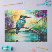 Kingfisher über Wildblumen Seidenpapier (Basteln)