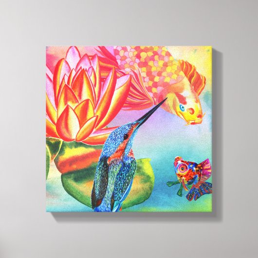 Kingfisher und Goldfish Leinwand (Vorderseite)