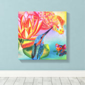 Kingfisher und Goldfish Leinwand (Insitu (Holzboden))