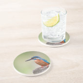 Kingfisher-Vogel. Sandstein Untersetzer (Seite)