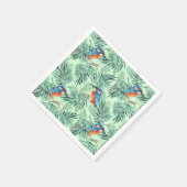 Kingfisher Vögel und Blätter Serviette (Ecke)