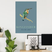 Kingfisher Vogel Vintage Poster (Heimbüro)