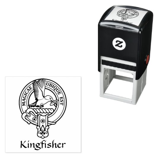 Kingfisher Wappen Selbstfärbende Briefmarke Permastempel (Beispiel)