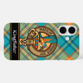 Kingfisher-Wappen über Tartan Case-Mate iPhone Hülle (Rückseite (Horizontal))