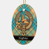 Kingfisher-Wappen über Tartan Keramik Ornament (Links)