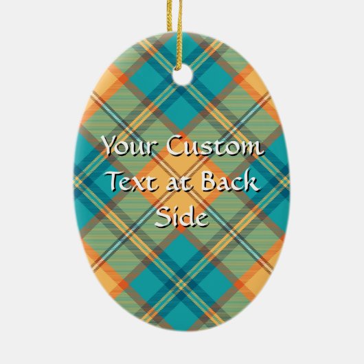 Kingfisher-Wappen über Tartan Keramik Ornament (Hinten)