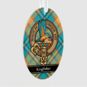 Kingfisher Wappen über Tartan Ornament (Vorderseite)