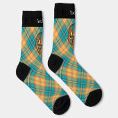 Kingfisher-Wappen über Tartan Socken (Rechts)