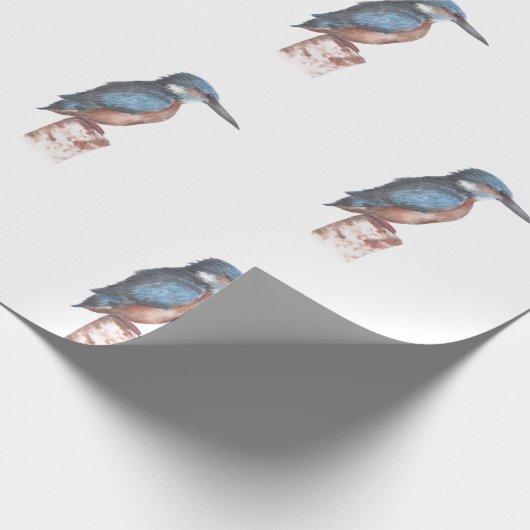 Kingfisher Watercolor Geschenkpapier (Ecke)