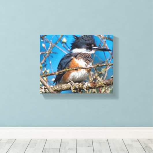 Kingfisher Wild Bird Canvas Print Leinwanddruck (Insitu (Holzboden))