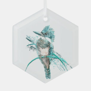 Kingfisher Wildlife Nature Bird Ornament Aus Glas