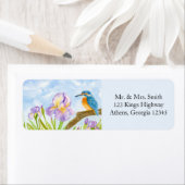 Kingfisher with Purple Irises Return Address  (Insitu)