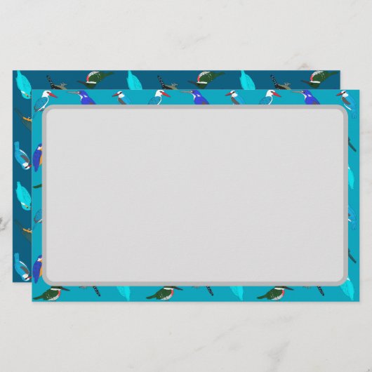 Kingfishers briefpapier (Vorne/Hinten)