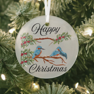 Kingfishers Christmas Ornament Aus Glas