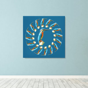 Kingfisker Circle Leinwanddruck