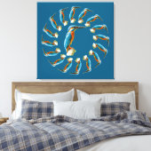 Kingfisker Circle Leinwanddruck (Insitu (Schlafzimmer))