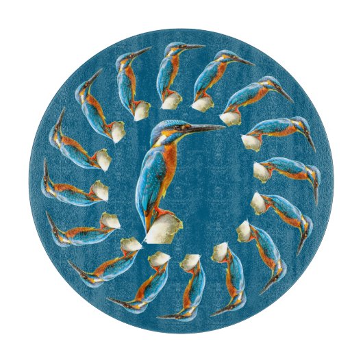 Kingfisker Circle Schneidebrett (Vorderseite)